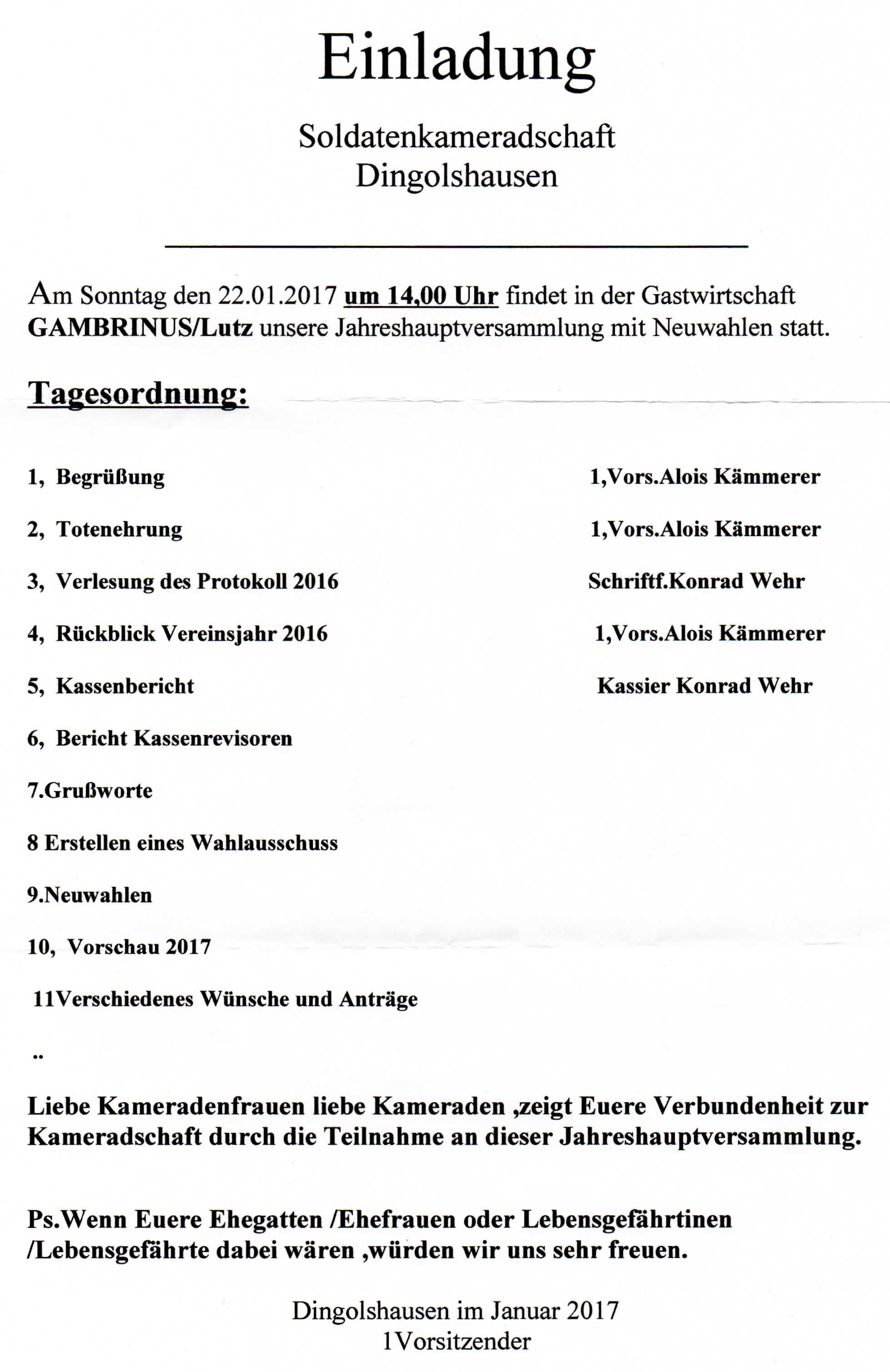 Einladung Dingolshausen